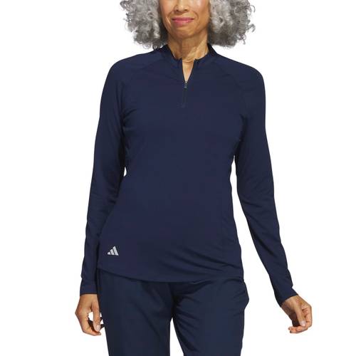 Adidas W Long Sleeve Solid 1/4 Zip Golf Mock 1
