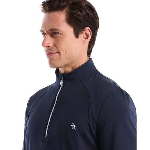 Original Penguin M LS Mixed Media 1/4 Zip Pullover 2
