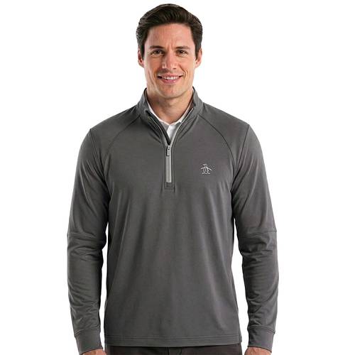 Original Penguin M LS Mixed Media 1/4 Zip Pullover 5